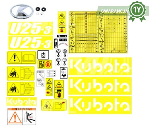 Zestaw naklejek Kubota U25-3